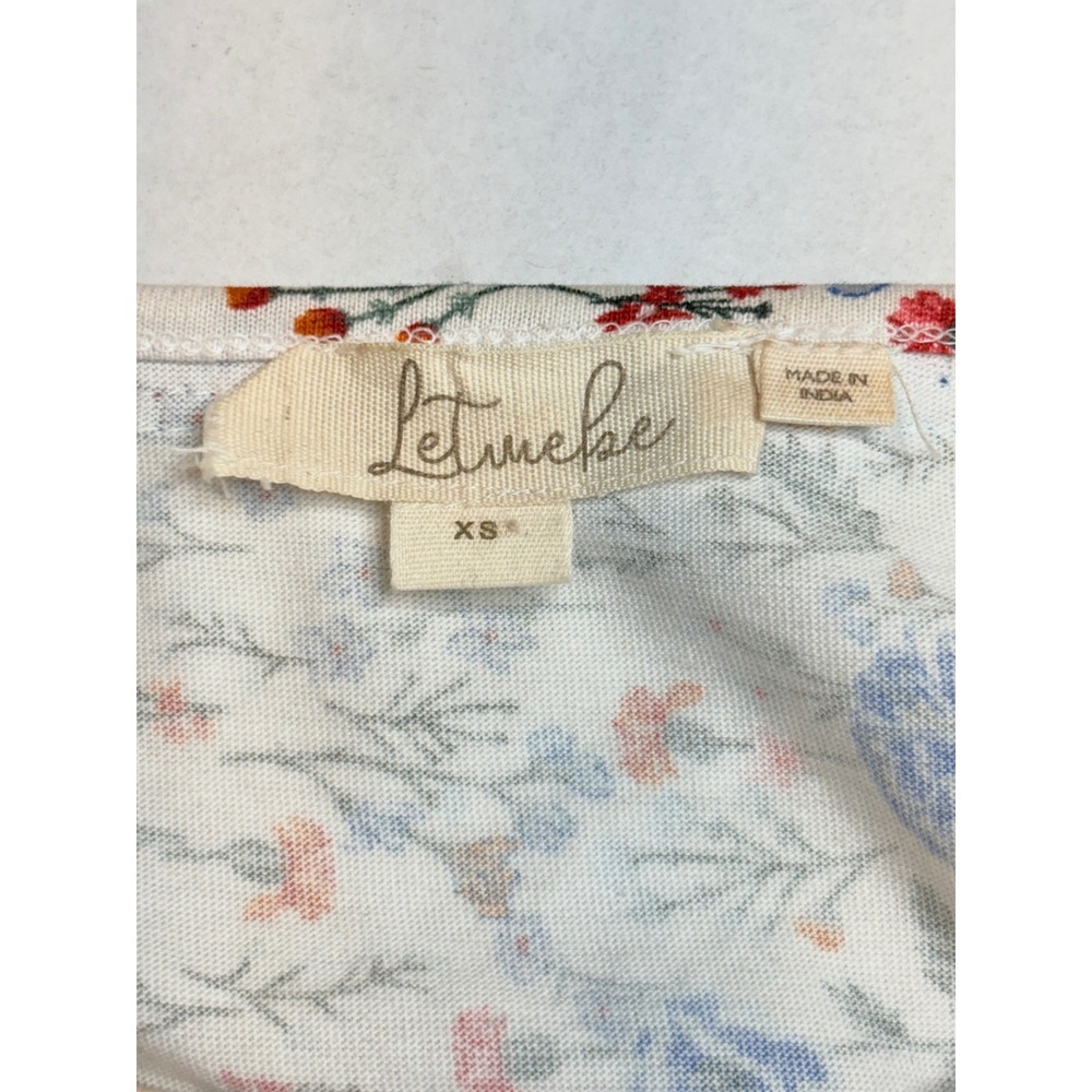 Anthropologie Let Me Be Flutter‎ Sleeve Top Patchwork Floral Size XS Cotton Boho - Picture 7 of 11